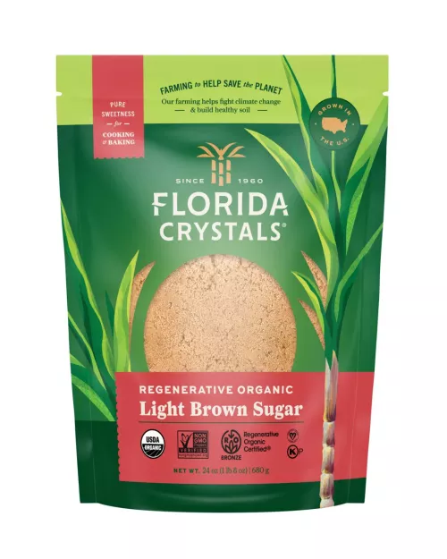 Florida Crystals® Organic Light Brown Raw Cane Sugar 24 oz. Pouch